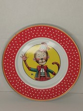 Vintage Rare Mary Engelbreit Golden Rabbit Circus Monkey Enamelware Plate Discon