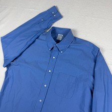Brooks Brothers 1818 Regent Dress Shirt Mens 17-6/7 Blue Non-Iron All Cotton