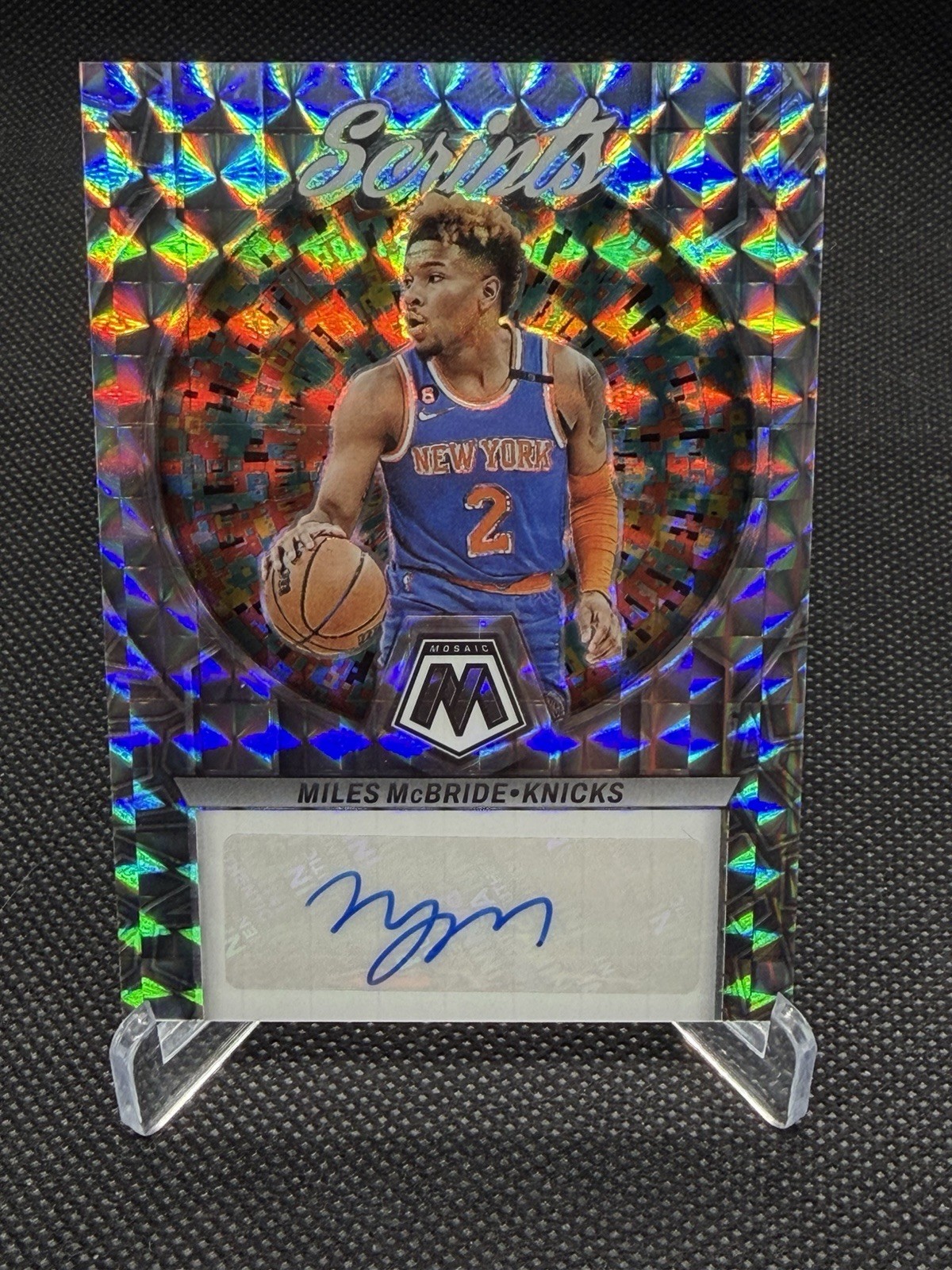 2022-23 Panini Mosaic Basketball Miles McBride #MS-MCB Scripts New York Knicks