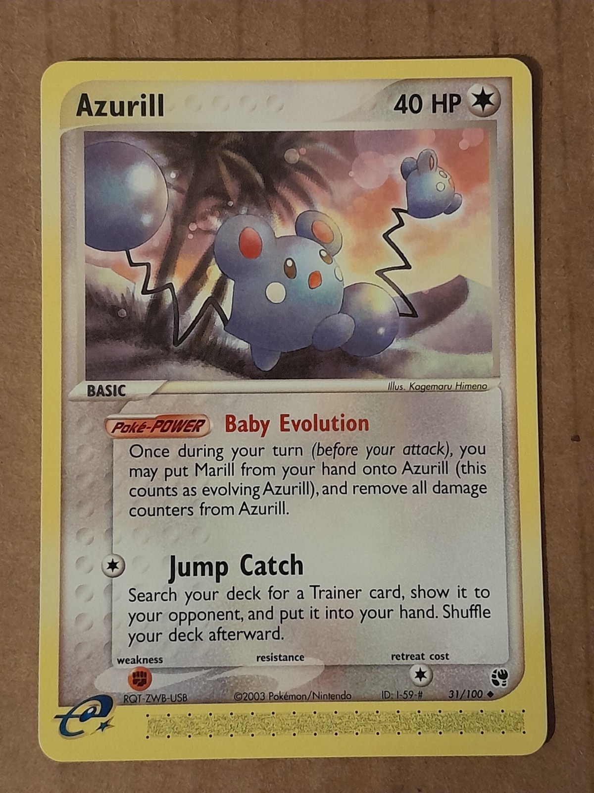 Pokemon Azurill 31/100 Ex Sandstorm E-Series NM See Pictures