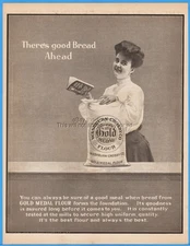 1904 Washburn Crosby Co Gold Medal Flour Good Bread Ahead kitchen decor ad