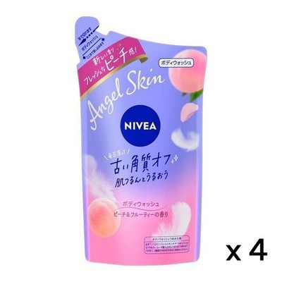 Nivea Angel Skin Body Wash Peach  Fruity Scent 360mL Refill x 4 Japan