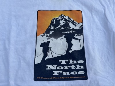 Vintage The North Face Shirt Mens Large White Hiking 33 Years 90s