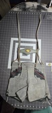German Bavarian Gray Leather Deer Emblem Lederhosen