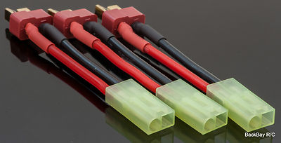 (3) Mini-Tamiya Female to Male T-Plug (Deans' Style) Adapters - AirSoft Config