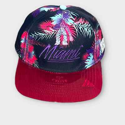 NWOT Cayler & Sons Miami SnapBack palm tree print cap hat one size fits most 