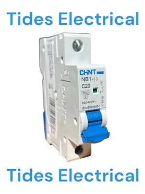Chint MCB 20 Amp Type C 20A Single Pole Circuit Breaker C20 NB1-63 179618
