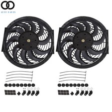 2pcs 12 Universal Slim Fan Push Pull Electric Radiator Cooling Fan 12v Mount Ki