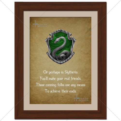 Sorting Hat Slytherin Quote Harry Potter Slytherin House Crest Badge Movie Print Sorting Hat Quote -  Gift | Ebay