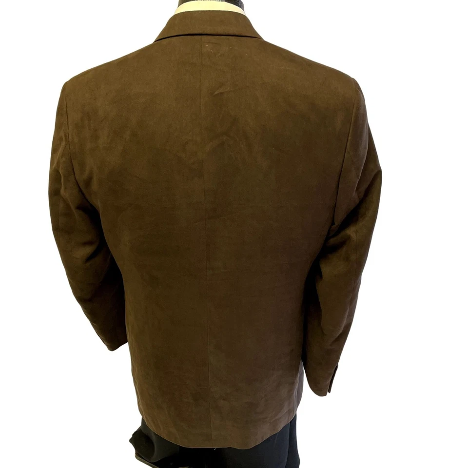 Chaps Ralph Lauren Men Brown Sport Coat ULTRA SUEDE Jacket MICROFIBER Blazer 42 - Image 2 of 4