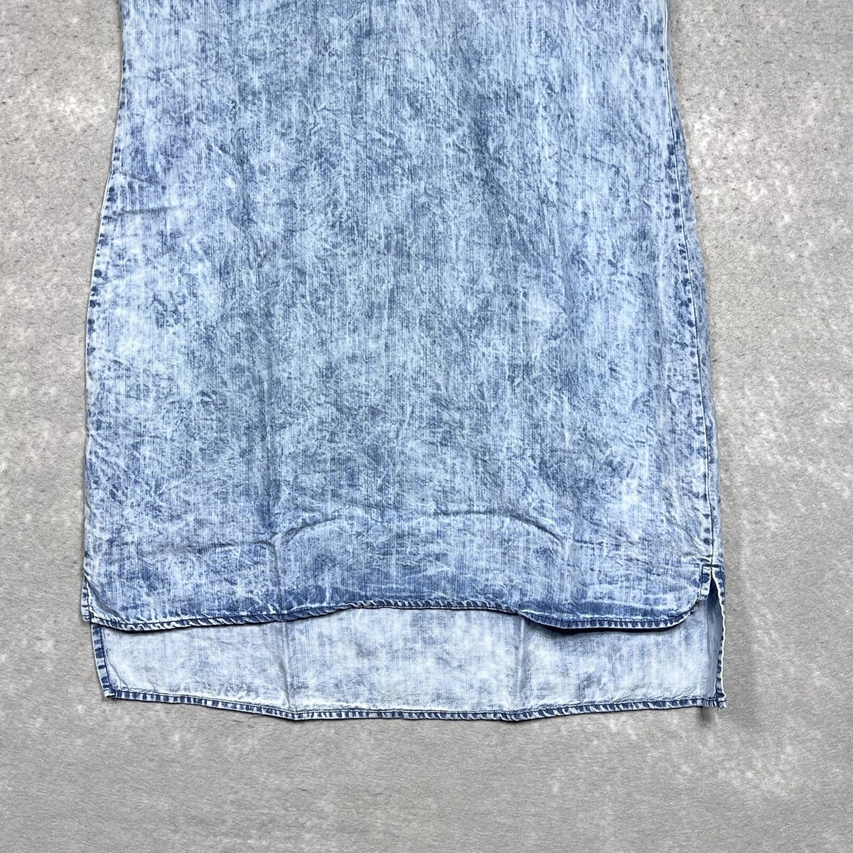 Rock & Republic Dress X-Small Acid Wash Blue Denim Collared Sleeveless  Casual | eBay