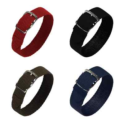 Eulit Kristall Perlon-Uhrenarmband (301) - 4 Farben - 7 Stegbreiten - Nylon