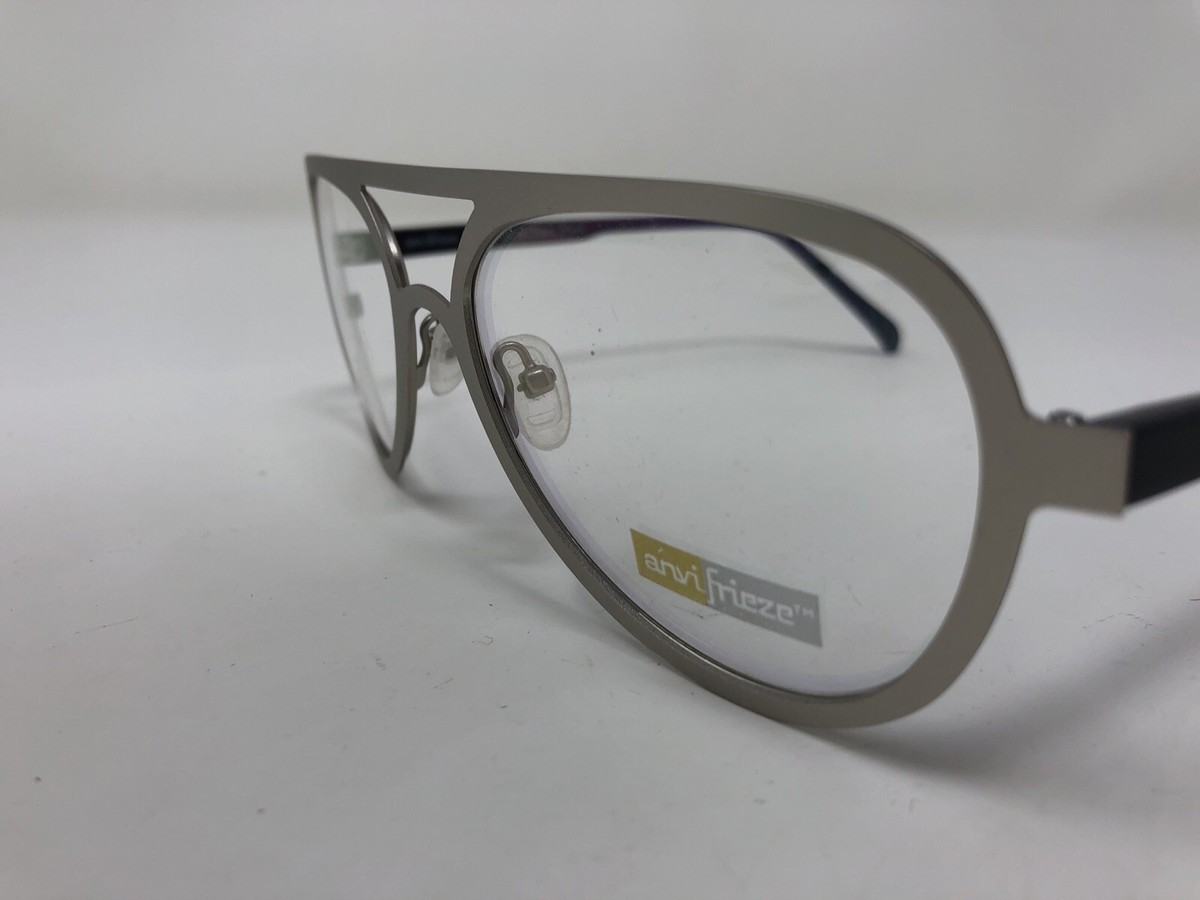 Anvifrieze Eyeglasses Frame USA B-29 Silver/Matte Black 58-20-145