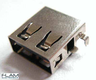 Connecteur à souder USB type A femelle - Female USB type A connector to solder - Photo 1/4