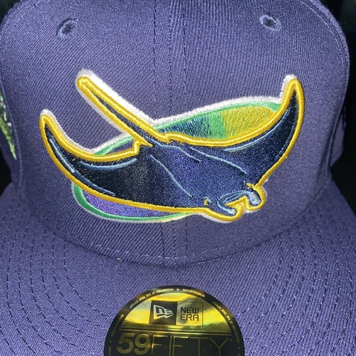 7 5/8 Tampa Bay Devil Rays Navy Tropicana Field Lime Green UV Bottom Fitted Hat