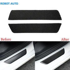 For Tesla Model 3/Y 17-22 Real Carbon Fiber Rear Door Sill Scuff Plate Cover