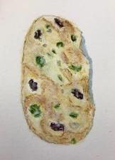 ACEO Original Watercolor Painting  Olive Bread by Addison