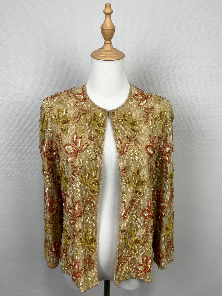 MARIELLA BURANI Vintage Embroidered Beaded Multicolor Open  display picture 2
