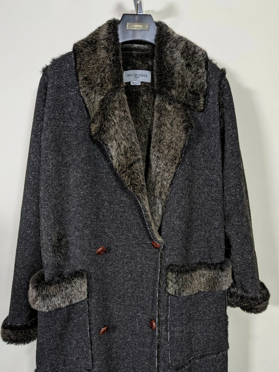 Ivan Grundahl Linea S 80s Faux Shearling Fur Robe Jacket Copenhagen | eBay