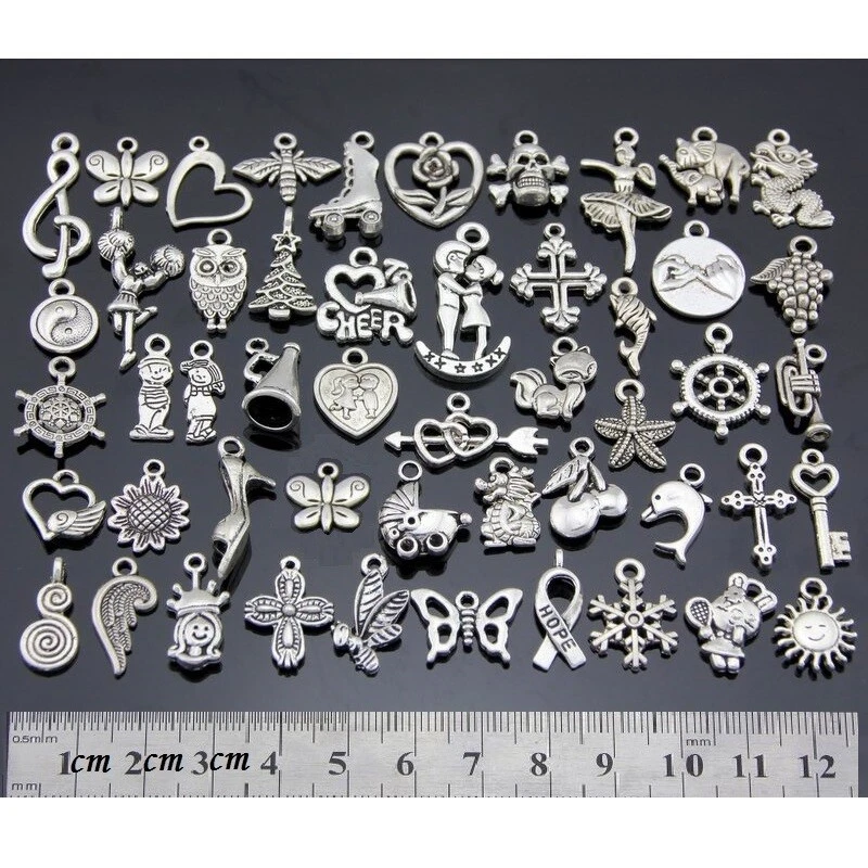 Großhandel Menge Posten Tibetisches Silber Mix Anhänger Charms Schmuck Teile Y44