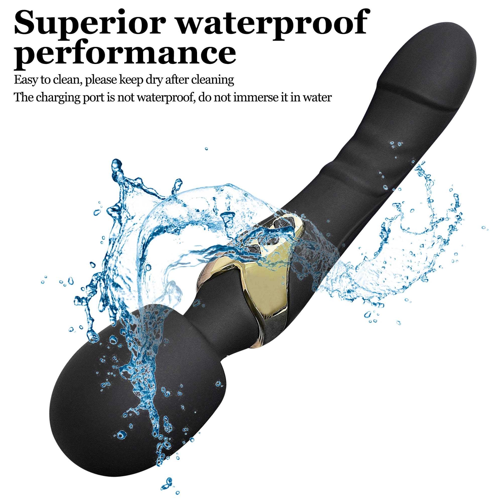 Vibrator Für Frauen Massagegerät Dual-End Wand Massager Heiz Massagestab Akku DE