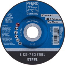 Image of PFERD 62212626 Sg Steel Grinding Disc 125mm Dia 22.23mm Bore 10pcs