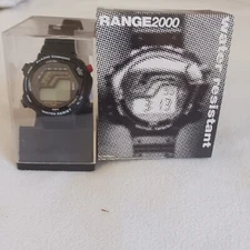 New Range2000 BLACK Digital-Water Resistant-Alarm-Lap Time-Date Watch NIB!