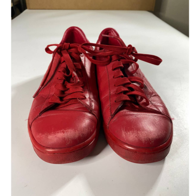 Emporio Armani EA7 Red Leather Trainers Sneakers Men