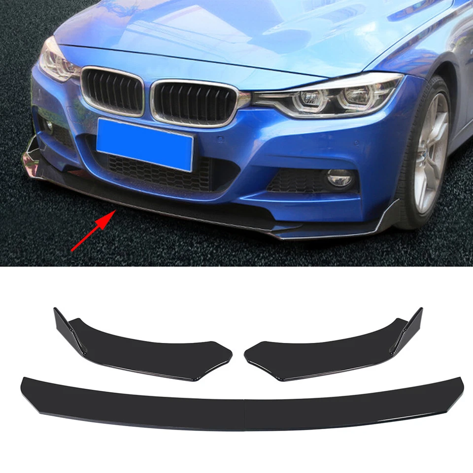 Kit de carrocería divisor alerón labial parachoques delantero negro brillante universal para automóvil para Honda Foto 2 de 4