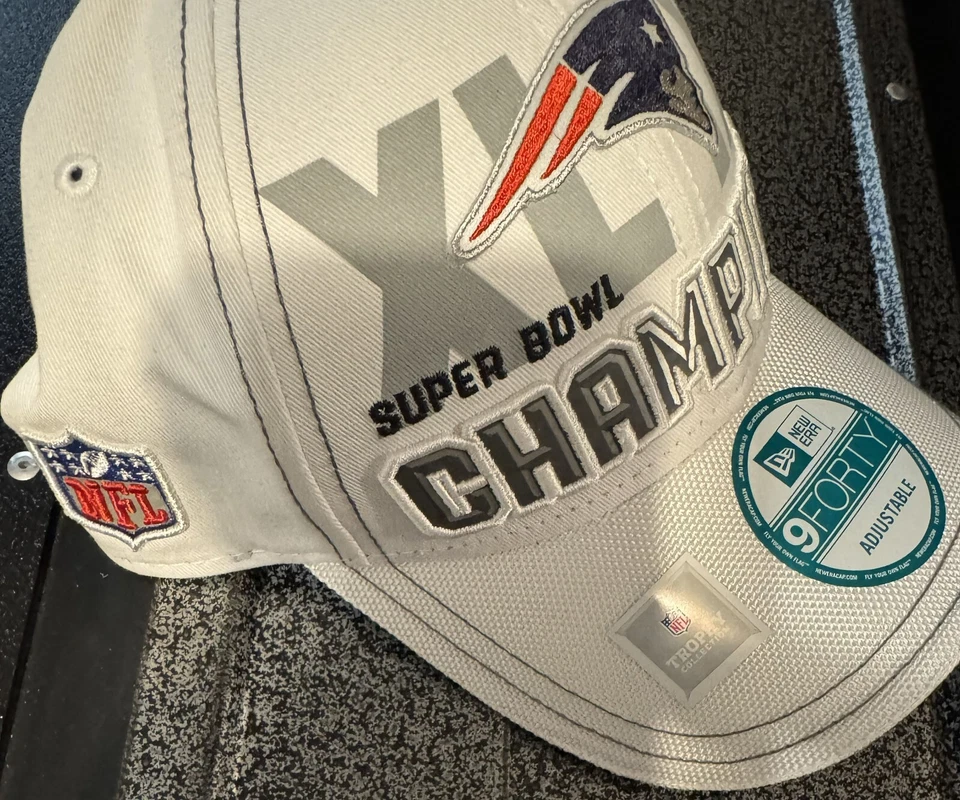New England Patriots New Era Super Bowl XLIX Champions Sombrero Blanco OSFA NUEVO CON ETIQUETAS Foto 3 de 4