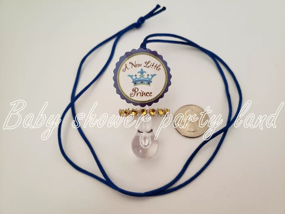 Prince Baby Shower decoration | 12 Pacifier Necklaces Favors It's a Boy | Game   - Image 2 of 4
