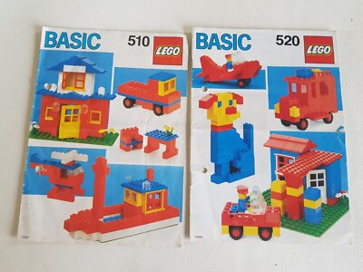 LEGO 510-1 520-1 Basic Building Set Instructions Manual 1985