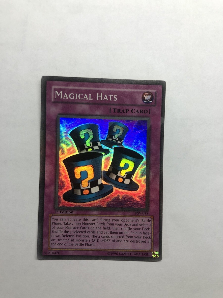 yugioh magical hats card Magical Hats (1st edition, Super Rare!) LP See Photos