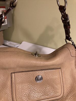 Coach Sutton Handbag Pebble (Light Brown) Used Box131