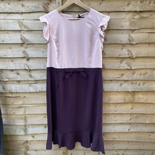PHASE EIGHT Stella Bow Detail Dress Petal/Bordeaux Midi Fishtail Size 18 New