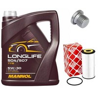 MotoröL Set 5W30 5 Liter + ÖLfilter + ÖLablassschraube FüR Audi A5 Q5 1.8 2.0
