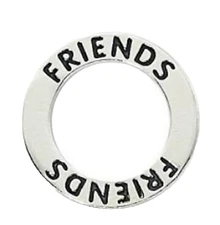 FRIENDS Word Pendant 925 SILVER Affirmation Link, Washer or Disk Open Circle
