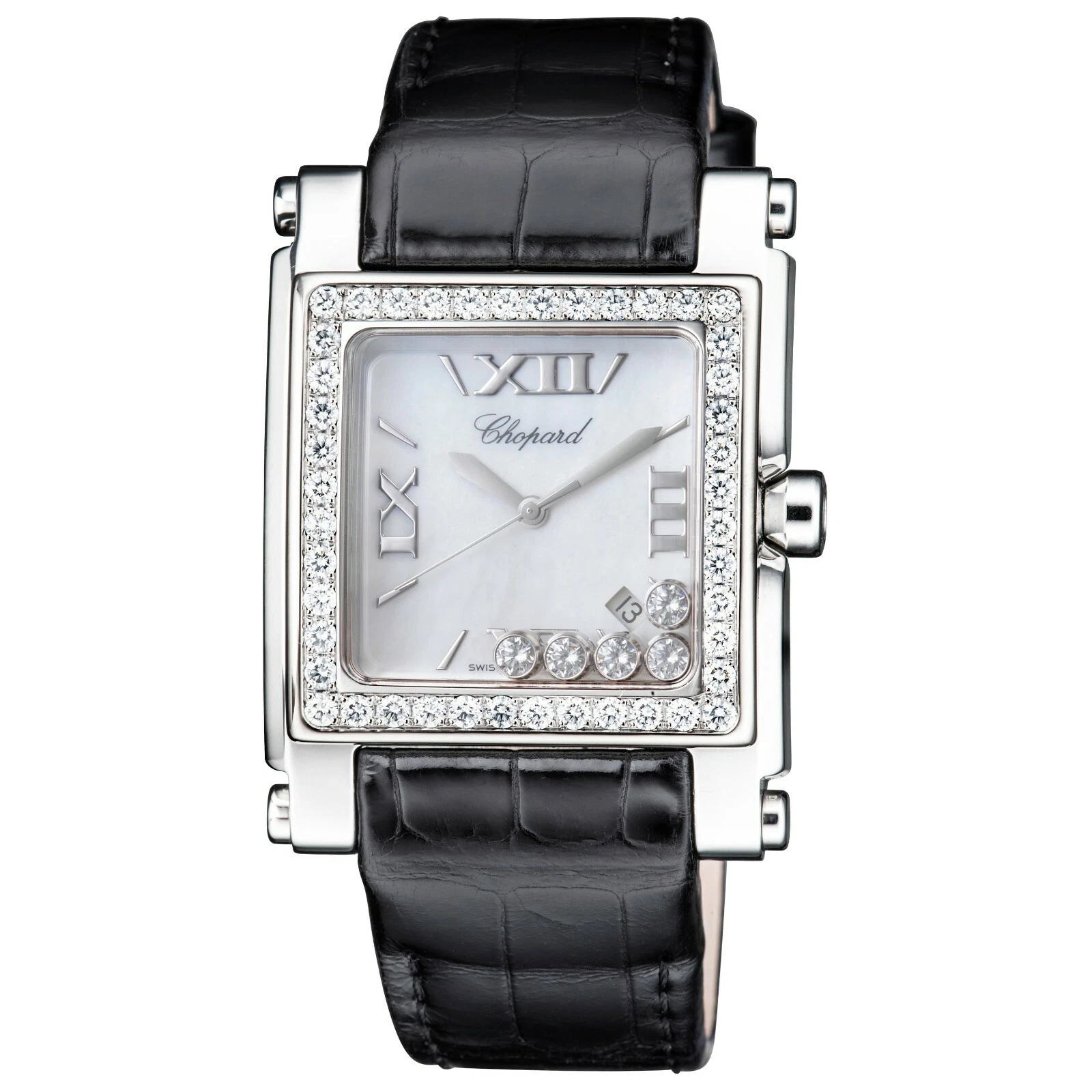 Chopard — Chopard Happy Sport Square II XL Diamonds Bevel Women's Watch 28/8448-2001
