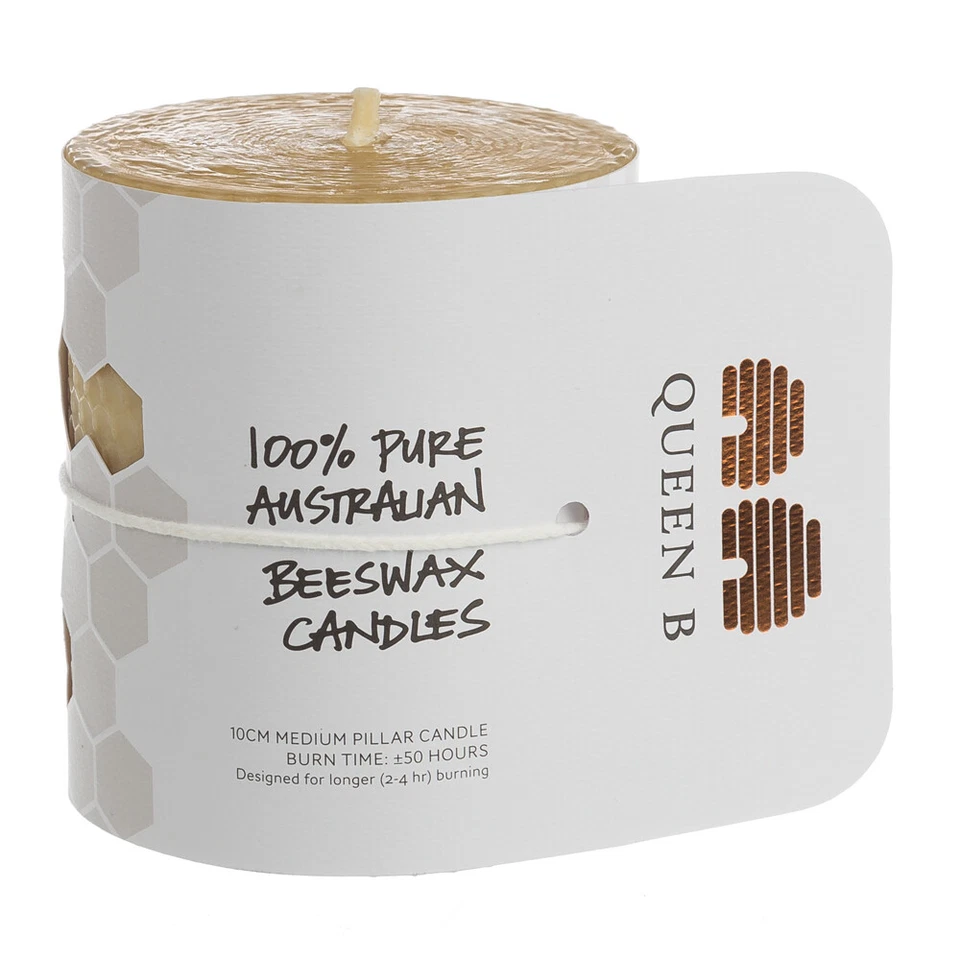 NEW Queen B Honeycomb Medium Pillar Candle 10cm