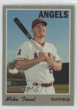 2019 Topps Heritage High Number 1970 Cloth Stickers Mike Trout #26 r7d