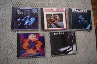LOT OF 5 GREAT JAZZ COMPACT DISC'S AS SHOWN IN PHOTOS. MILE DAVIS, JOHN CONTRANE