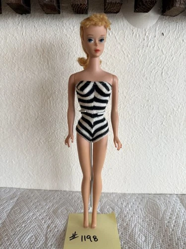 Vintage Blonde Ponytail Barbie Doll in Original Swimsuit
