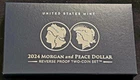2024 S Reverse Proof $1 Morgan and Peace Silver Dollar 2pc Set OGP & COA