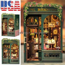 Book Nook Kit DIY Miniature House Kit LED Booknooks Kit for Adults Wooden Puzzle