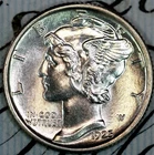 1925-P FSB SUPERB+ GEM BU MS MERCURY SILVER DIME DC432 FROM MATTHEWS HOARD