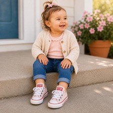 Converse Chuck Taylor All Star Ox Toddler Low Top Sneakers 8 Soft Pink Canvas