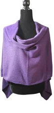 Incashmere Brand Two-Ply 100% Cashmere Purple Shawl, Scarf, Poncho, ONE SIZE