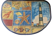 Nantucket Lighthouse Tapestry Nautical Accent Rug Skid-Resistant Beach House