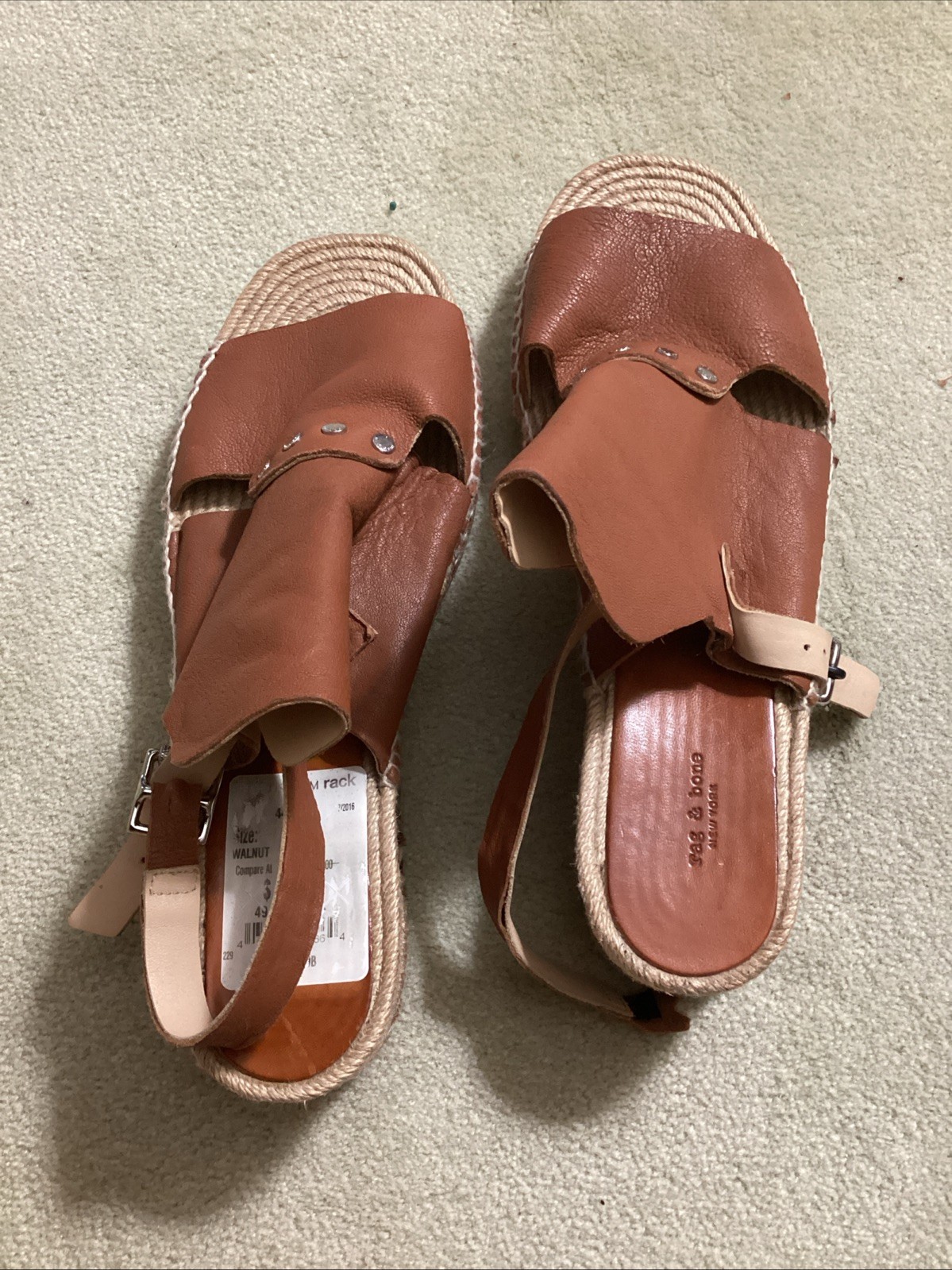 NWOB Rag & Bone Hera White Espadrille Jute Platfo… - image 1