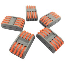 Compact Lever Wire Nuts Connectors, 4-Port Splicing Terminals, 28-12 AWG